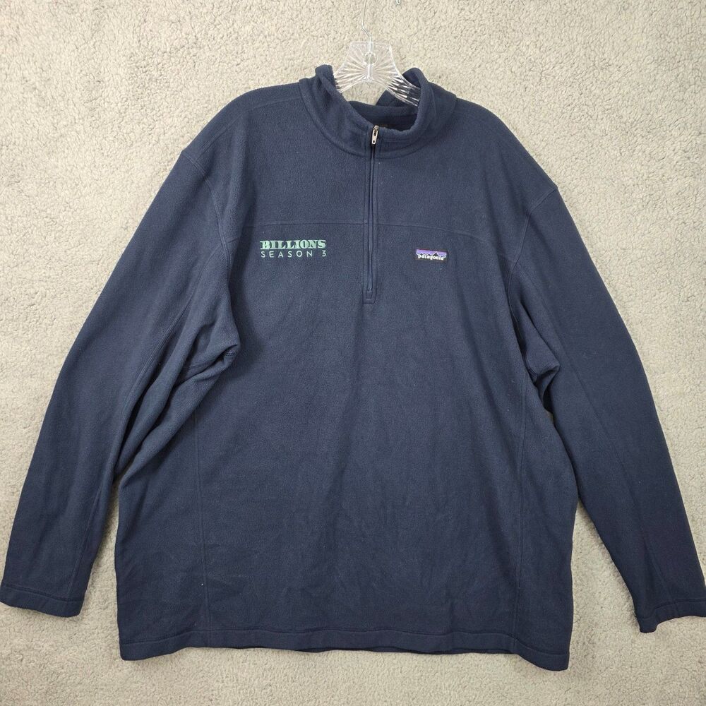 Patagonia Men's Blue Fleece Quarter Zip Billions Season 3 Size 3XL